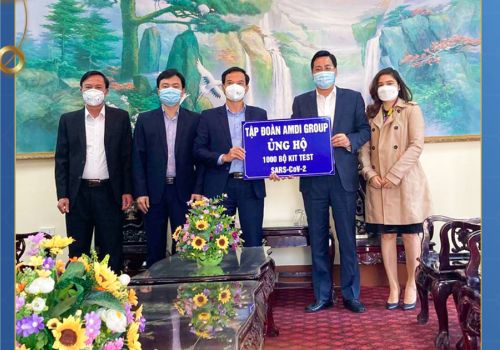 AMDI GROUP trao tặng huyện Thanh Thủy - Phú Thọ 1000 bộ kit test nhanh COVID-19
